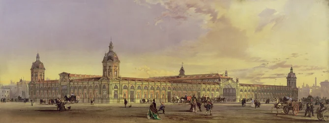 The Metropolitan Meat and Poultry Market, Smithfield, London, 1868, after a Painting by the Architect
